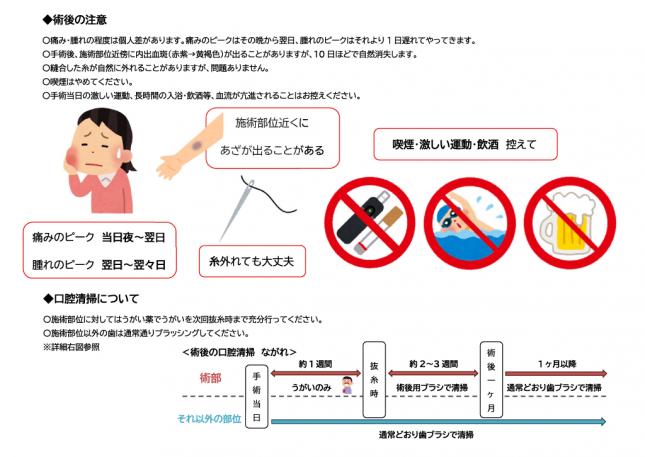外科手術を受けた方へー手術後の注意事項ー / Precautions after surgery